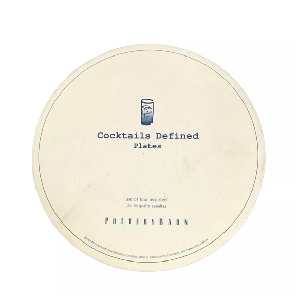 Pottery Barn Other - Pottery Barn Cocktails Defined Plates